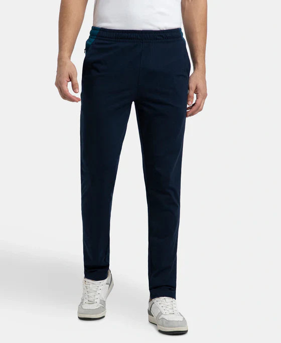 Jockey AM75 Men's Super Cotton Slim Fit Trackpant with Zipper Media Pocket