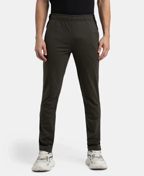 Jockey AM75 Men's Super Cotton Slim Fit Trackpant with Zipper Media Pocket