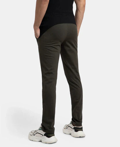 Jockey AM75 Men's Super Cotton Slim Fit Trackpant with Zipper Media Pocket