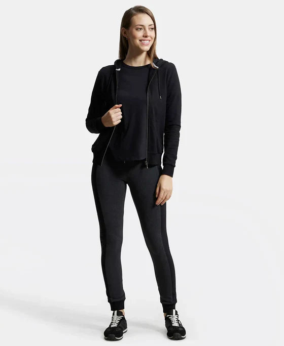 Jockey AW30 Women's Super Combed Cotton French Terry Fabric Hoodie Jacket with Side Pockets
