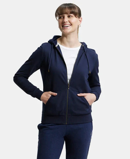 Jockey AW30 Women's Super Combed Cotton French Terry Fabric Hoodie Jacket with Side Pockets