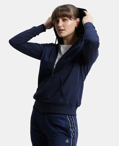 Jockey AW30 Women's Super Combed Cotton French Terry Fabric Hoodie Jacket with Side Pockets