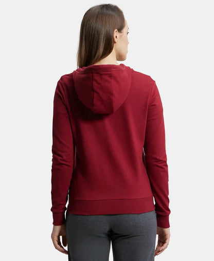 Jockey AW30 Women's Super Combed Cotton French Terry Fabric Hoodie Jacket with Side Pockets