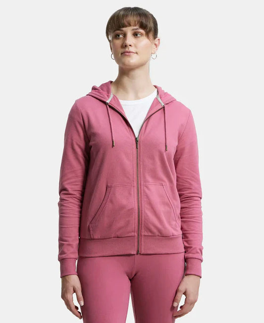 Jockey AW30 Women's Super Combed Cotton French Terry Fabric Hoodie Jacket with Side Pockets