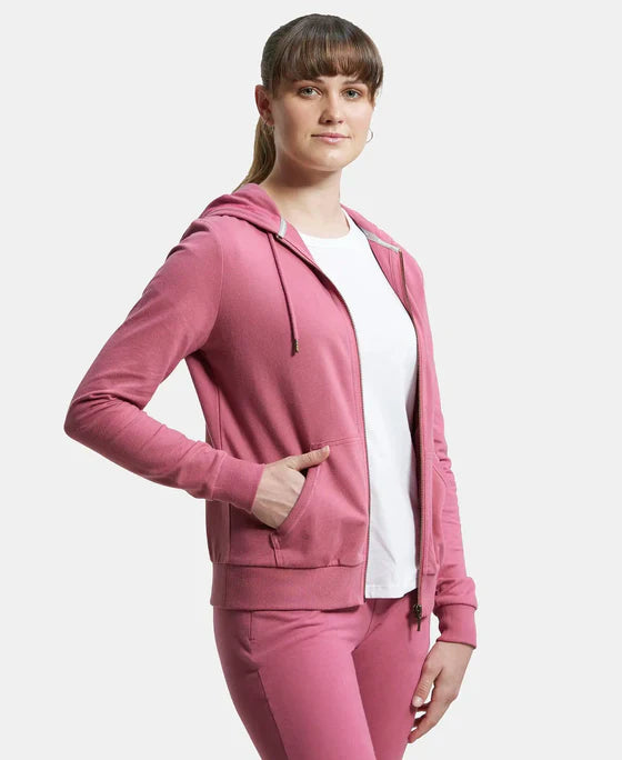 Jockey AW30 Women's Super Combed Cotton French Terry Fabric Hoodie Jacket with Side Pockets