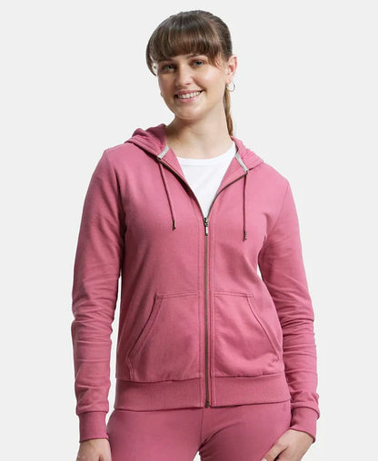 Jockey AW30 Women's Super Combed Cotton French Terry Fabric Hoodie Jacket with Side Pockets