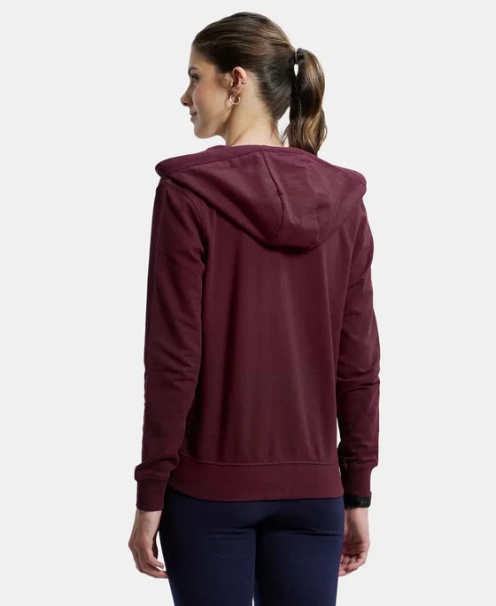 Jockey AW30 Women's Super Combed Cotton French Terry Fabric Hoodie Jacket with Side Pockets