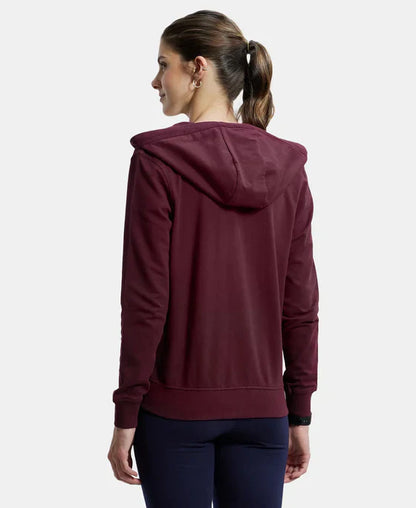 Jockey AW30 Women's Super Combed Cotton French Terry Fabric Hoodie Jacket with Side Pockets
