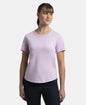 Jockey AW88 Women's Super Combed Cotton Rich Relaxed Fit Solid Curved Hem Styled Half Sleeve T-Shirt