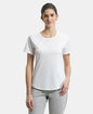 Jockey AW88 Women's Super Combed Cotton Rich Relaxed Fit Solid Curved Hem Styled Half Sleeve T-Shirt