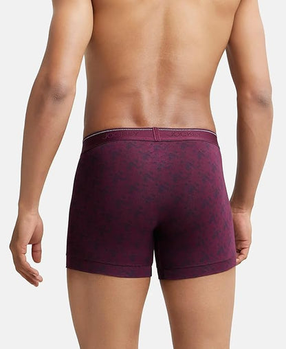 Jockey EL09 Men's Super Combed Cotton Elastane Stretch Printed Trunk with StayFresh Properties