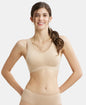 Jockey ES04 Women's Wirefree Padded Super Combed Cotton Elastane Stretch Full Coverage Lounge & Sleep Bra with Removable Pads