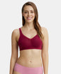 Jockey FE41 Wirefree Non-Padded Super Combed Cotton Elastane Full Coverage Plus Size Everyday Bra with Concealed Shaper Panel and Broad Fabric Straps