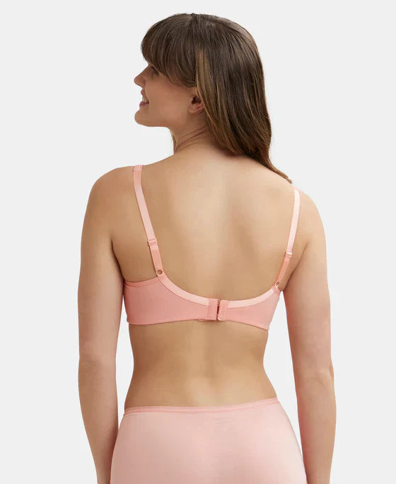 Jockey FE41 Wirefree Non-Padded Super Combed Cotton Elastane Full Coverage Plus Size Everyday Bra with Concealed Shaper Panel and Broad Fabric Straps
