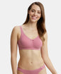 Jockey FE41 Wirefree Non-Padded Super Combed Cotton Elastane Full Coverage Plus Size Everyday Bra with Concealed Shaper Panel and Broad Fabric Straps