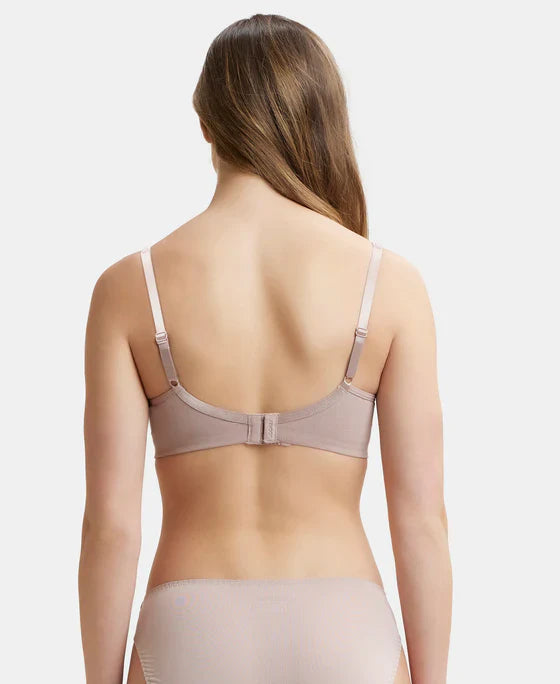 Jockey FE41 Wirefree Non-Padded Super Combed Cotton Elastane Full Coverage Plus Size Everyday Bra with Concealed Shaper Panel and Broad Fabric Straps