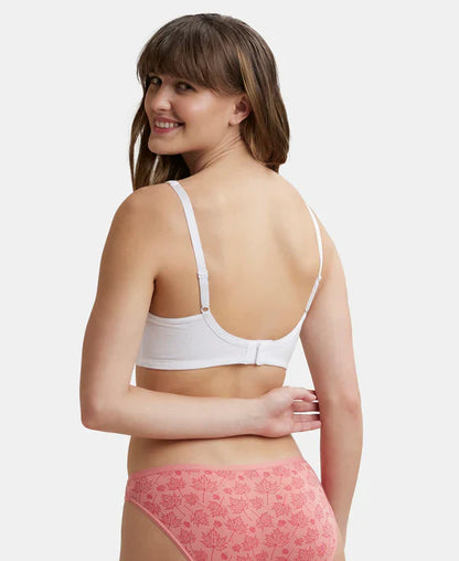 Jockey FE41 Wirefree Non-Padded Super Combed Cotton Elastane Full Coverage Plus Size Everyday Bra with Concealed Shaper Panel and Broad Fabric Straps