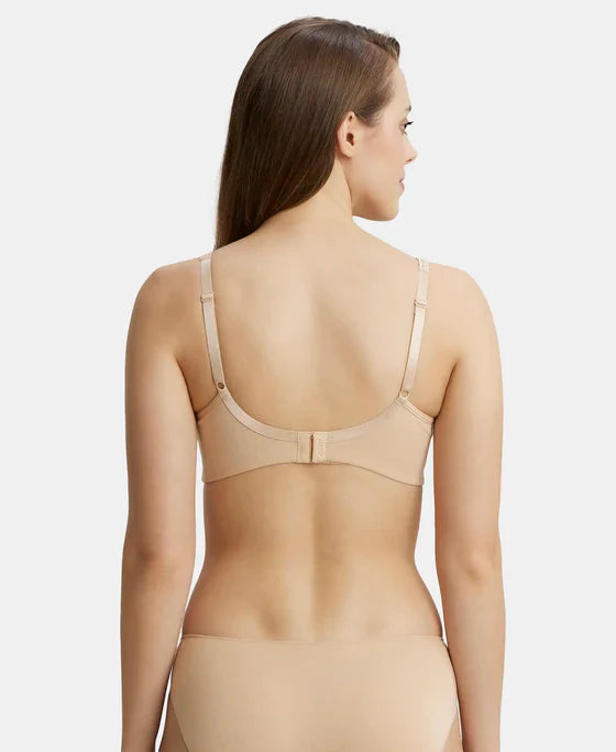 Jockey FE41 Wirefree Non-Padded Super Combed Cotton Elastane Full Coverage Plus Size Everyday Bra with Concealed Shaper Panel and Broad Fabric Straps