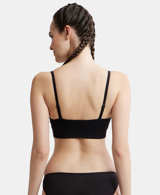 Jockey FE74 Women's Wirefree Seamfree Non-Padded Micro Touch Nylon Elastane Stretch Full Coverage Bra with Optional Cross Back Styling