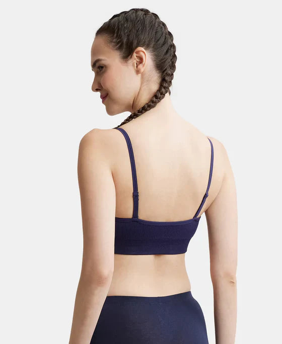 Jockey FE74 Women's Wirefree Seamfree Non-Padded Micro Touch Nylon Elastane Stretch Full Coverage Bra with Optional Cross Back Styling