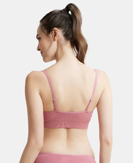 Jockey FE74 Women's Wirefree Seamfree Non-Padded Micro Touch Nylon Elastane Stretch Full Coverage Bra with Optional Cross Back Styling