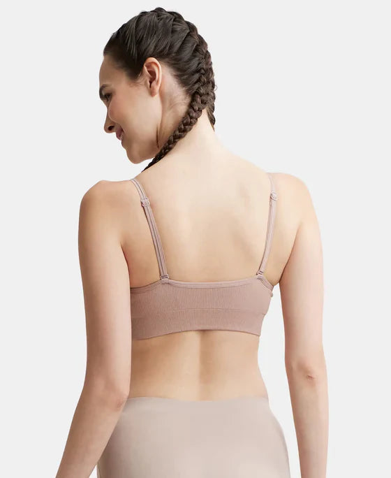 Jockey FE74 Women's Wirefree Seamfree Non-Padded Micro Touch Nylon Elastane Stretch Full Coverage Bra with Optional Cross Back Styling