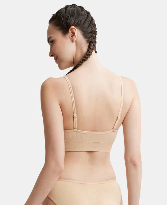 Jockey FE74 Women's Wirefree Seamfree Non-Padded Micro Touch Nylon Elastane Stretch Full Coverage Bra with Optional Cross Back Styling