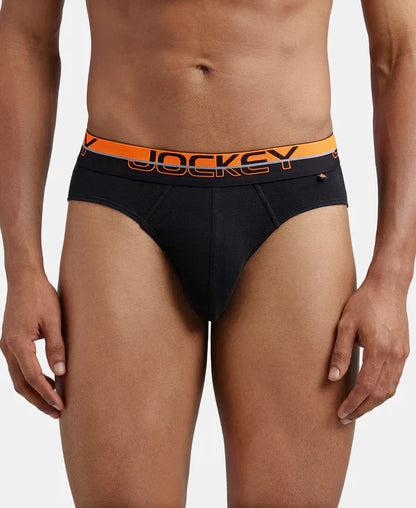 Jockey FP02 Men's Super Combed Cotton Rib Solid Brief with Ultrasoft Waistband