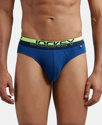 Jockey FP02 Men's Super Combed Cotton Rib Solid Brief with Ultrasoft Waistband