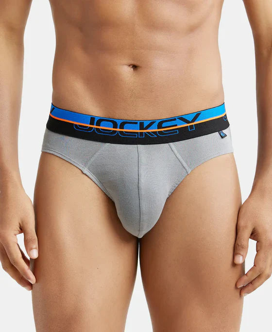 Jockey FP02 Men's Super Combed Cotton Rib Solid Brief with Ultrasoft Waistband