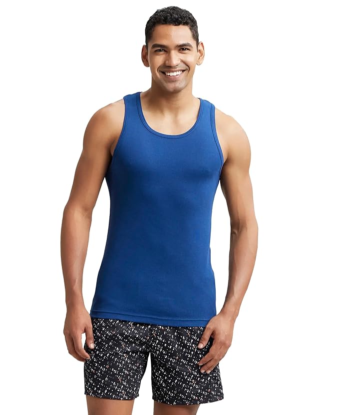 Jockey FP04 Men's Super Combed Cotton Rib Round Neck Sleeveless Vest