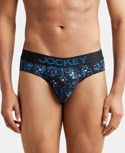 Jockey FP22 Men's Super Combed Cotton Elastane Printed Brief with Ultrasoft Waistband