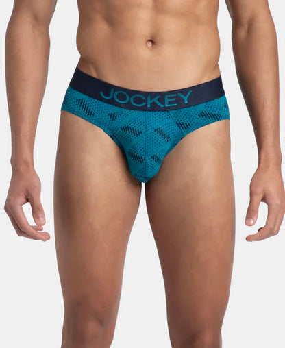 Jockey FP22 Men's Super Combed Cotton Elastane Printed Brief with Ultrasoft Waistband