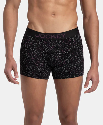 Jockey FP23 Men's Super Combed Cotton Elastane Stretch Printed Trunk with Ultrasoft Waistband