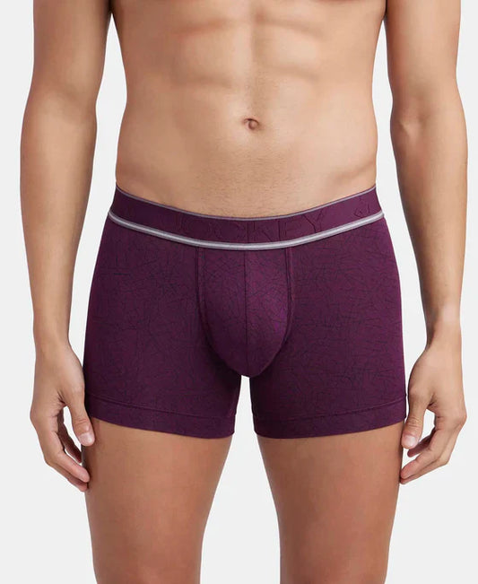 Jockey HG30 Men's Tencel Micro Modal Elastane Stretch Printed Trunk with Natural Stay Fresh Properties
