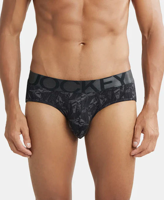 Jockey IC29 Men's Tactel Microfiber Elastane Stretch Printed Brief with Moisture Move Properties