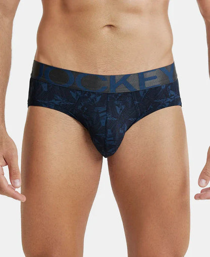 Jockey IC29 Men's Tactel Microfiber Elastane Stretch Printed Brief with Moisture Move Properties