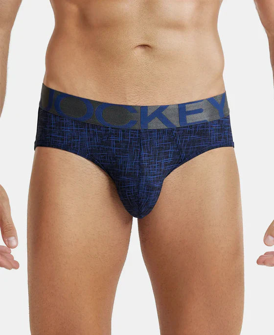 Jockey IC29 Men's Tactel Microfiber Elastane Stretch Printed Brief with Moisture Move Properties