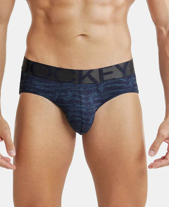 Jockey IC29 Men's Tactel Microfiber Elastane Stretch Printed Brief with Moisture Move Properties