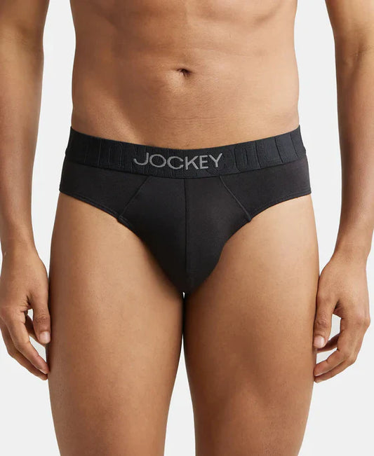 Jockey IC31 Men's Supima Cotton Elastane Stretch Solid Brief with Ultrasoft Waistband