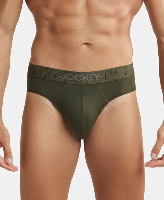 Jockey IC31 Men's Supima Cotton Elastane Stretch Solid Brief with Ultrasoft Waistband