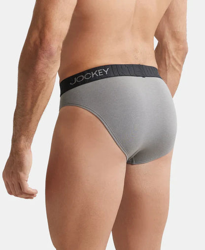 Jockey IC31 Men's Supima Cotton Elastane Stretch Solid Brief with Ultrasoft Waistband