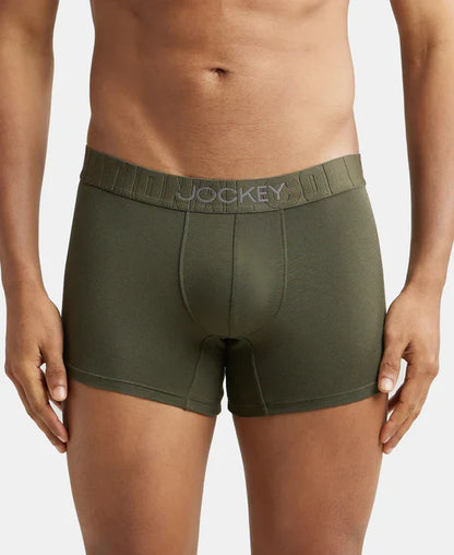 Jockey IC32 Men's Supima Cotton Elastane Stretch Solid Trunk with Ultrasoft Waistband