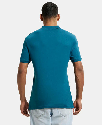 Jockey IM16 Men's Tencel Micro Modal and Cotton Blend Printed Half Sleeve Polo T-Shirt