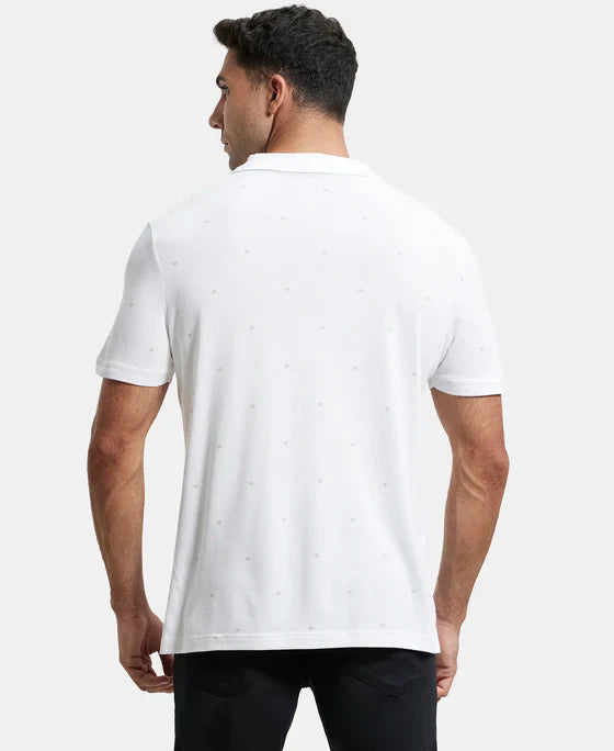 Jockey IM16 Men's Tencel Micro Modal and Cotton Blend Printed Half Sleeve Polo T-Shirt