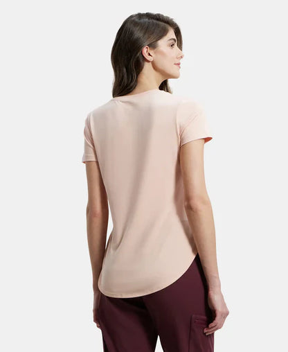 Jockey IW31 Women's Micro Modal Fiber Relaxed Fit Graphic Print Round Neck Half Sleeve T-Shirt with Curved Hem Styling