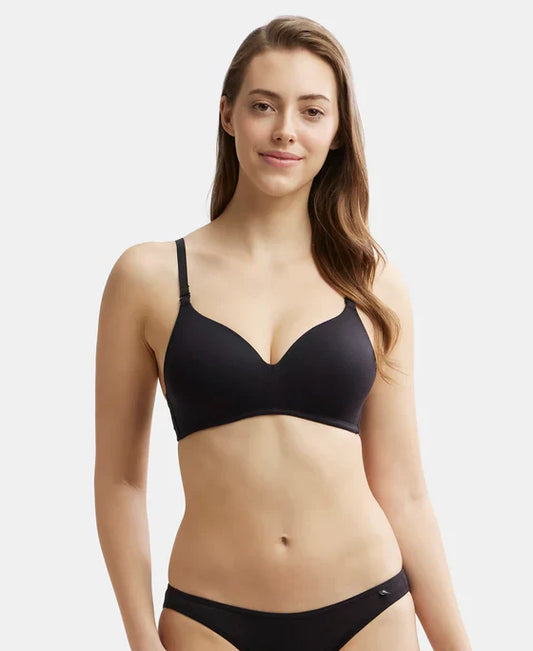 Jockey JW11 Wirefree Padded Tencel Lyocell Elastane Full Coverage Multiway T-Shirt Bra with Adjustable Straps