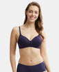 Jockey JW11 Wirefree Padded Tencel Lyocell Elastane Full Coverage Multiway T-Shirt Bra with Adjustable Straps