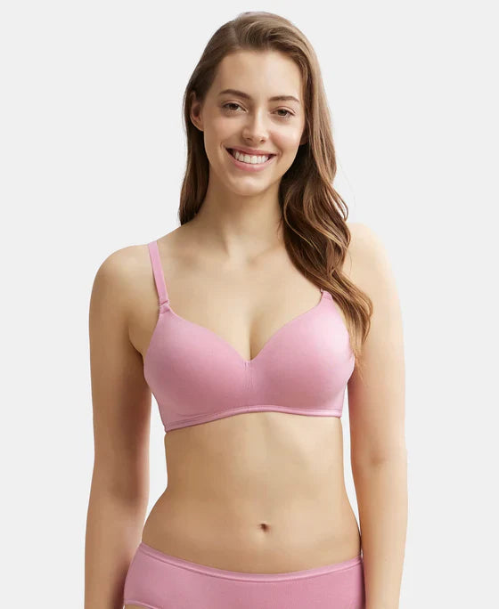 Jockey JW11 Wirefree Padded Tencel Lyocell Elastane Full Coverage Multiway T-Shirt Bra with Adjustable Straps