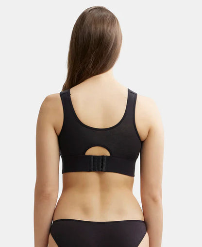 Jockey JW12 Women's Wirefree Padded Tencel Lyocell Elastane Full Coverage Lounge Bra with StayFresh Properties and Removable Pads.